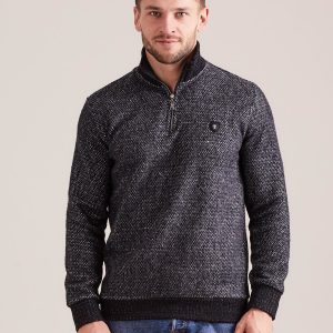 Wholesale Dark Grey Men's Knitted Sweatshirt