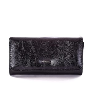 Wholesale Women's wallet black in eco-leather