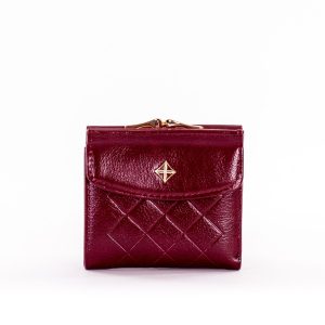 Wholesale Small Elegant Burgundy Women's Wallet For White