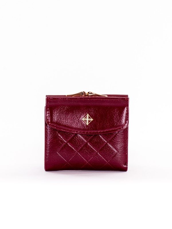 Wholesale Small Elegant Burgundy Women's Wallet For White