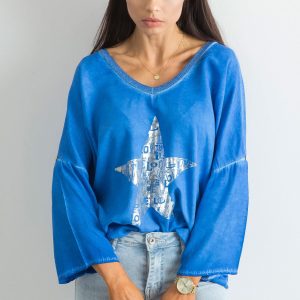 Wholesale Cobalt Loose Print Blouse