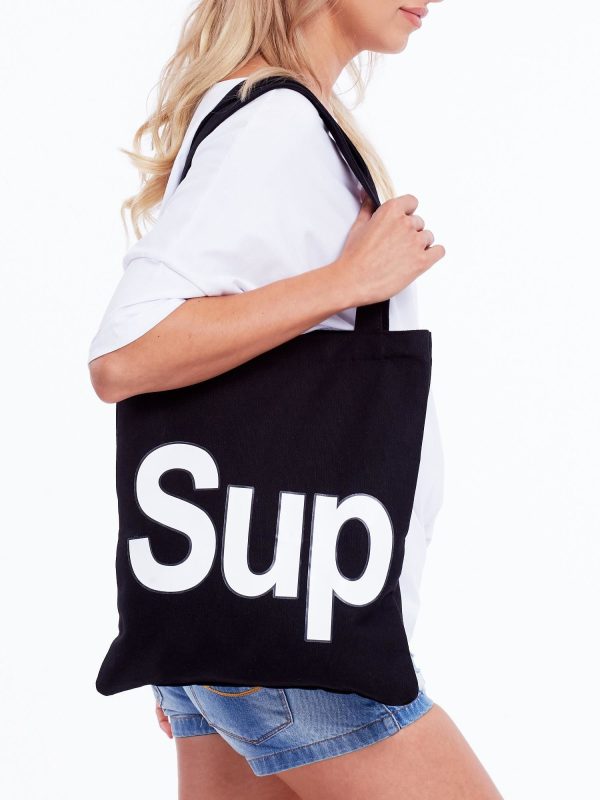 Wholesale Black fabric bag with SUP inscription