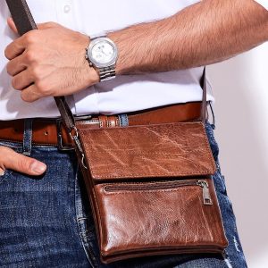 Wholesale Brown Men's Flip Bag