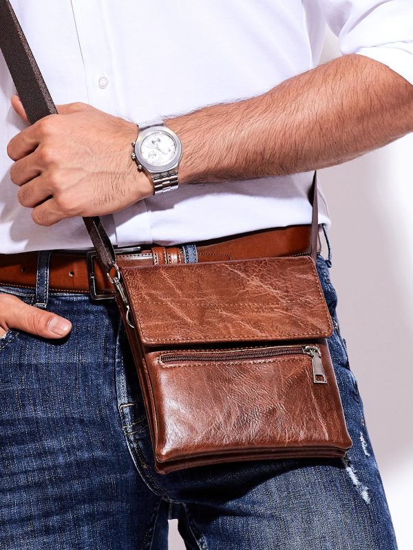 Wholesale Brown Men's Flip Bag