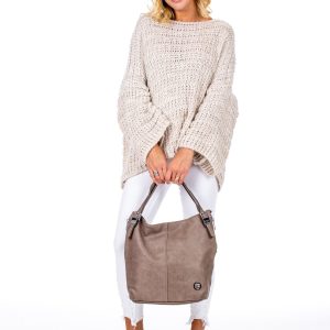 Wholesale Brown bag with woven texture