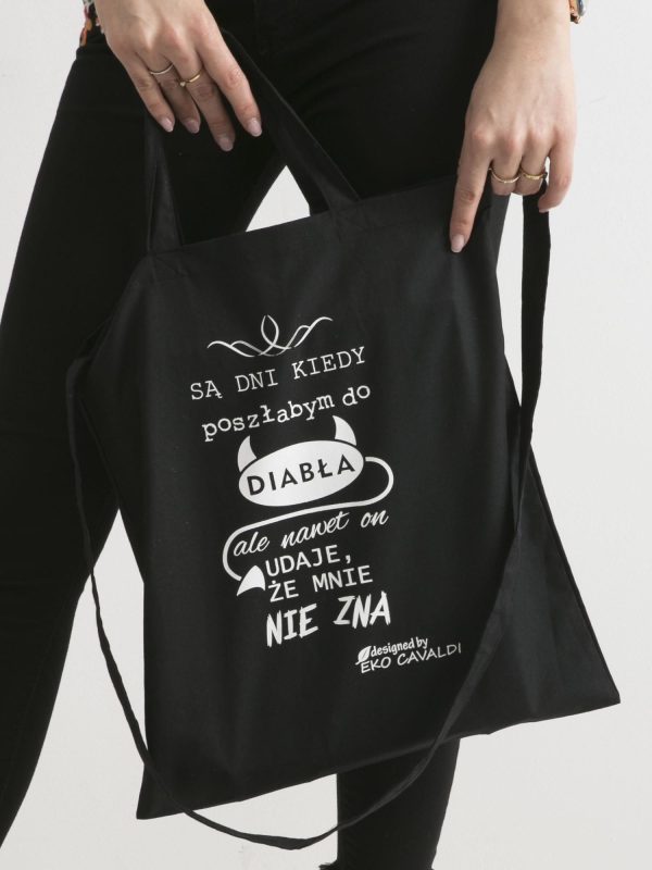 Wholesale Black eco-friendly bag with funny sentence