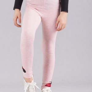 Wholesale Light pink girl leggings with applique