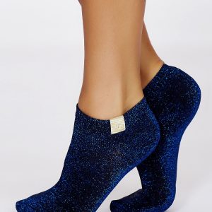 Wholesale FULLOFF navy glitter socks