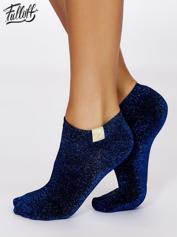 Wholesale FULLOFF navy glitter socks