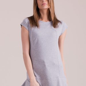 Wholesale Gray tunic with layered ruffles