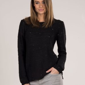 Wholesale Black sweater with sequins