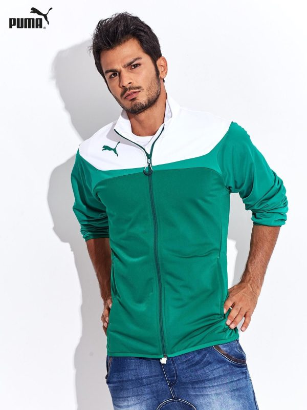 Wholesale PUMA White-Green Men's Sports Sweatshirt