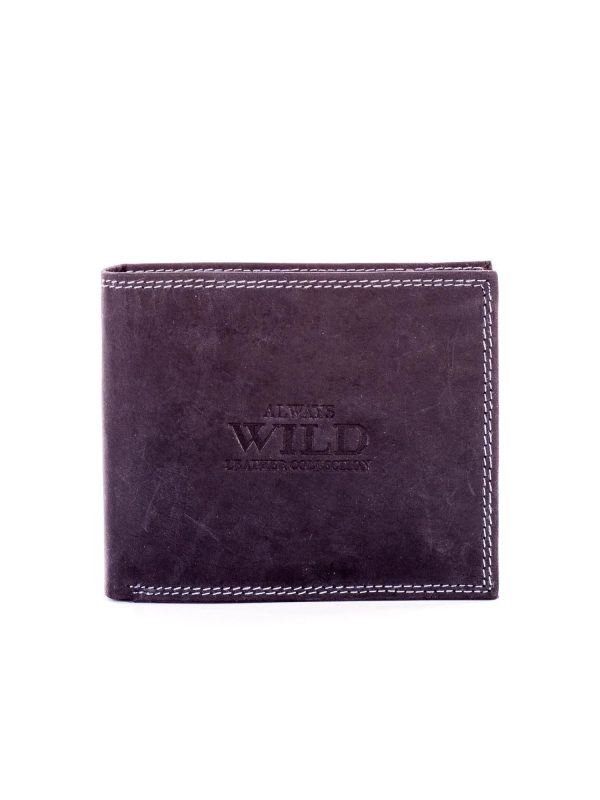 Wholesale Black leather wallet for man with stitching