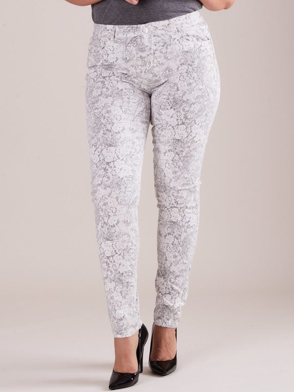 Wholesale Gray Plus Size Patterned Pants