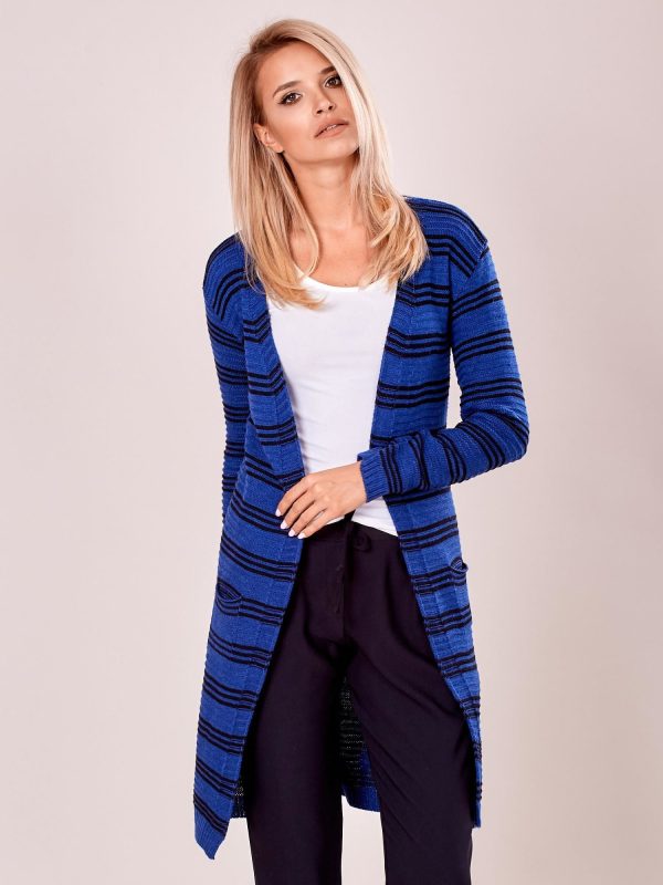 Wholesale Blue open stripe sweater