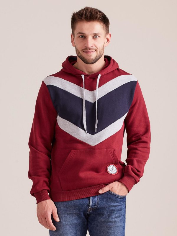 Wholesale Burgundy Men's Hoodie