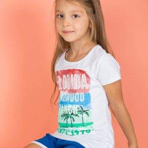 Wholesale White t-shirt for girl with inscriptions