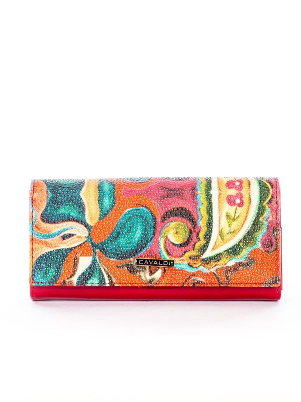 Wholesale Red Wallet with Embossed Painting Pattern