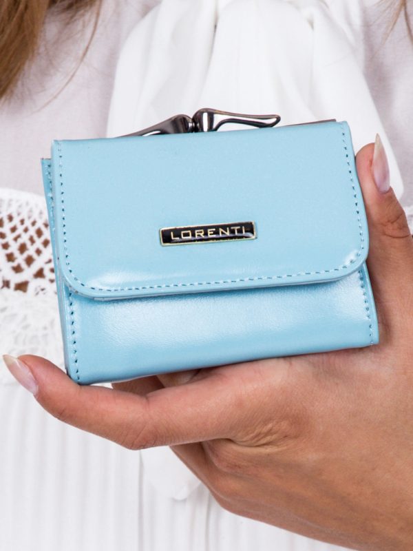 Wholesale Wallet light blue with black fastening