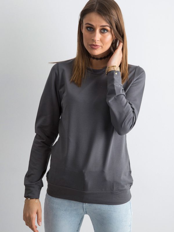 Wholesale Dark grey sweatshirt for women basic