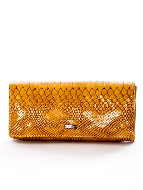 Wholesale Brown wallet with snake skin motif