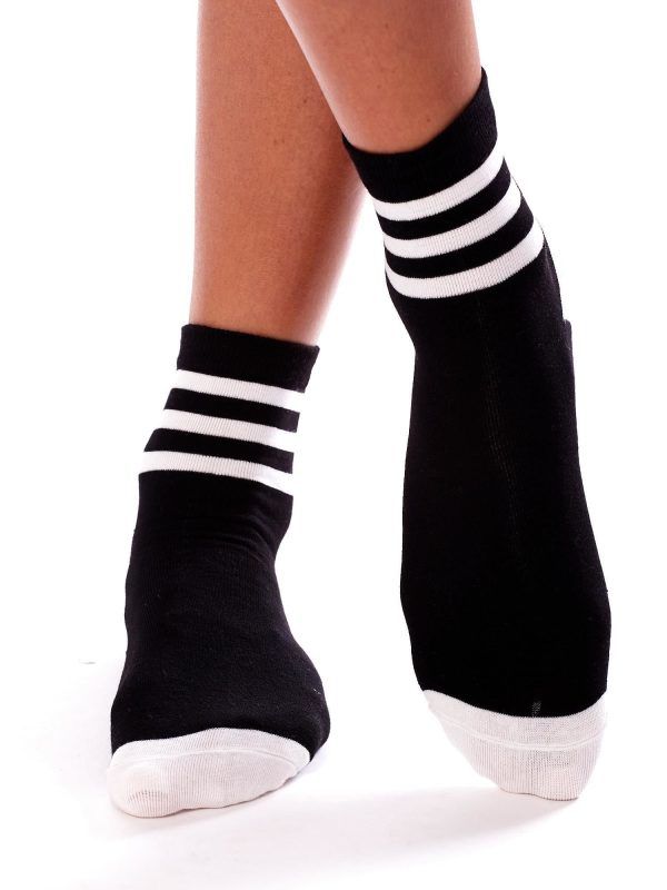 Wholesale Black Striped Women Socks