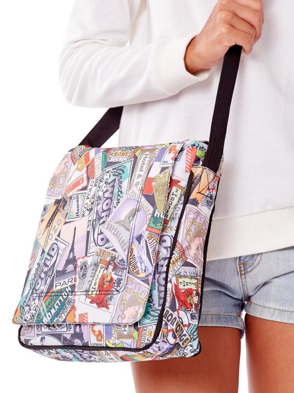 Wholesale White Shoulder Bag with Colorful Printing