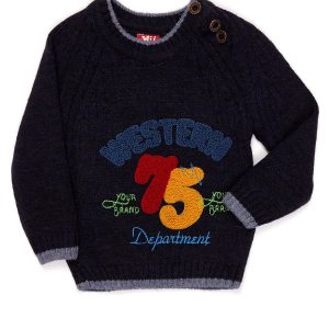 Wholesale Navy blue sweater for boy with inscription