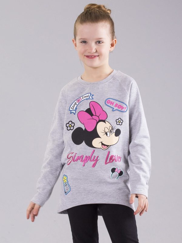 Wholesale Grey girl tunic with MINNIE MOUSE print