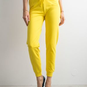 Wholesale Dark yellow sweatpants with stripes