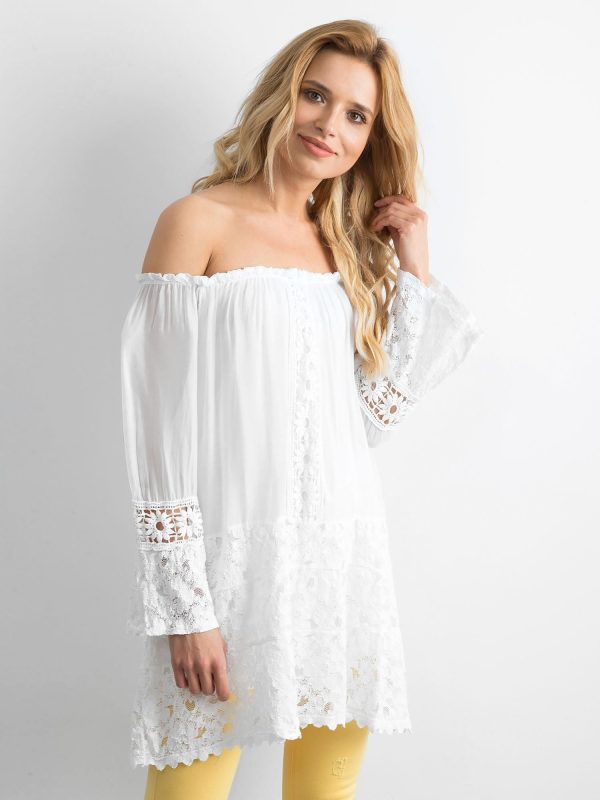 Wholesale White airy Spanish tunic