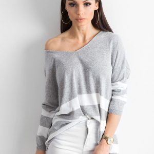 Wholesale Grey V-neck sweater