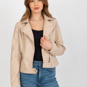 Wholesale Beige Women's Eco-Leather Ramone Jacket Funny