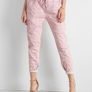 Wholesale Pink women's trousers with stripes