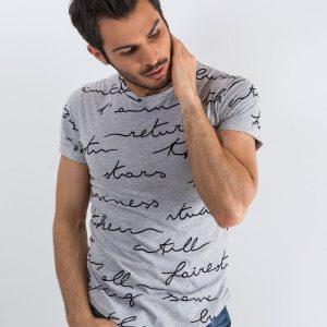 Wholesale Gray men's t-shirt in subtitles