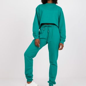 Wholesale Dark Green Basic High Waist Sweatpants