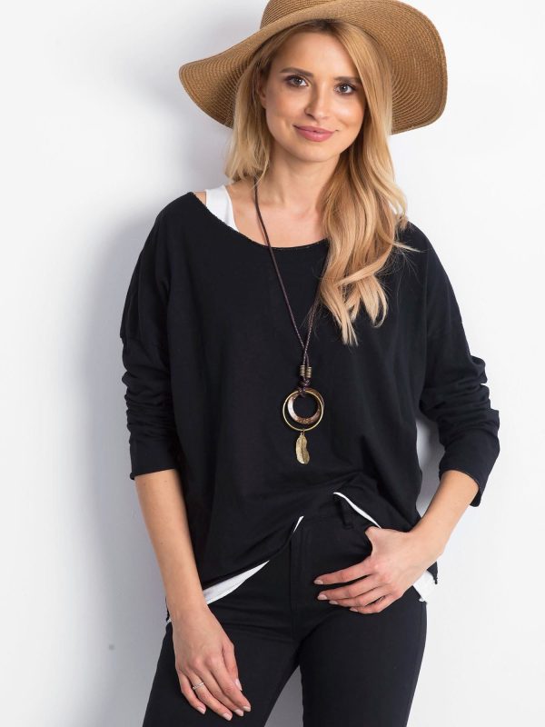 Wholesale Black blouse Juxtaposition