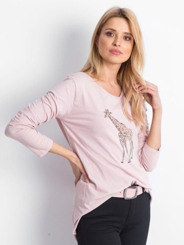 Wholesale Dirty pink blouse Giraffe