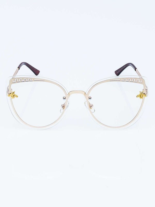 Wholesale Golden sunglasses CAT EYE with BLUE LIGHT filter