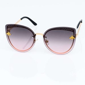 Wholesale Green Pink Women's CAT EYE Sunglasses With Insect