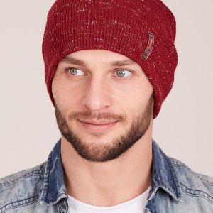 Wholesale Men's winter beanie burgundy