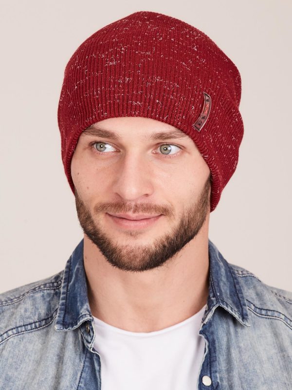 Wholesale Men's winter beanie burgundy