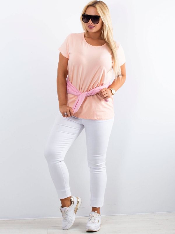 Wholesale Peach smooth t-shirt PLUS SIZE