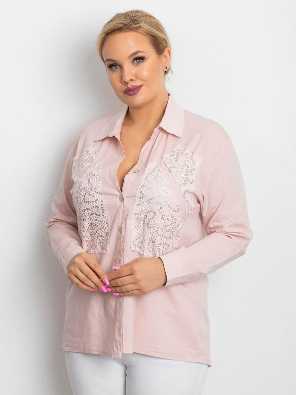 Wholesale Oddity Pale Pink Plus Size Shirt