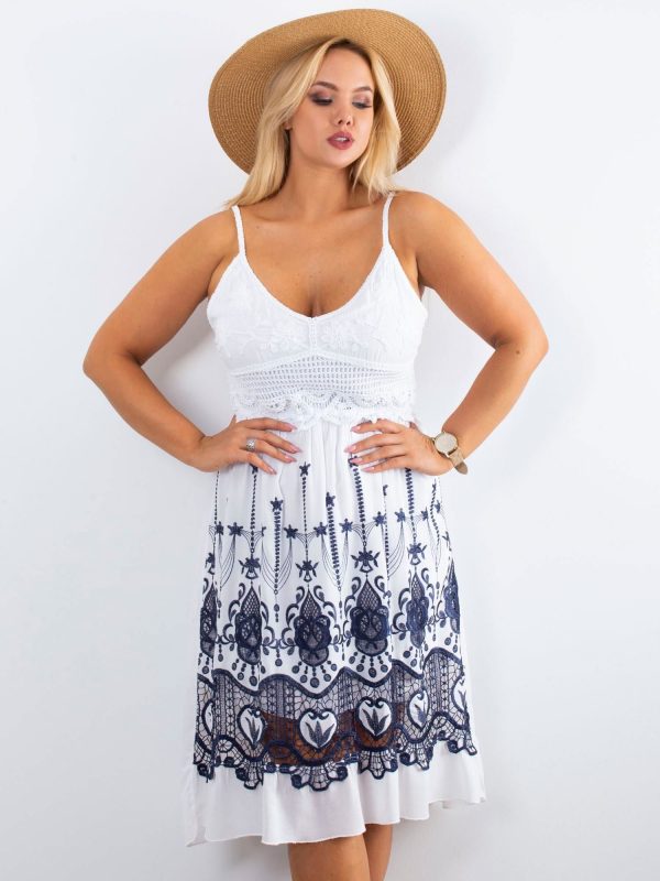 Wholesale White Sympathy Plus Size Dress