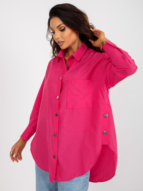 Wholesale Fuchsia women's classic oversized shirt