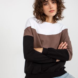 Wholesale White and black cotton sweatshirt basic without hood