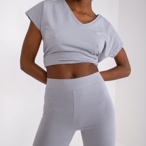 Wholesale Grey Cotton Brigitte Ladies Leggings