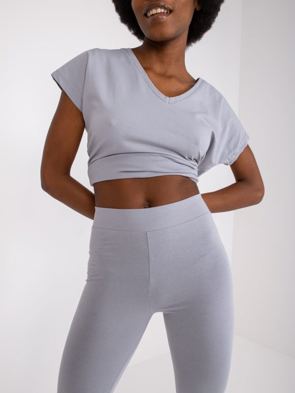 Wholesale Grey Cotton Brigitte Ladies Leggings