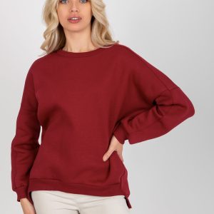 Wholesale Burgundy loose sweatshirt basic cotton